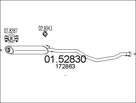 MTS 01.52830 - Середній глушник вихлопних газів autozip.com.ua