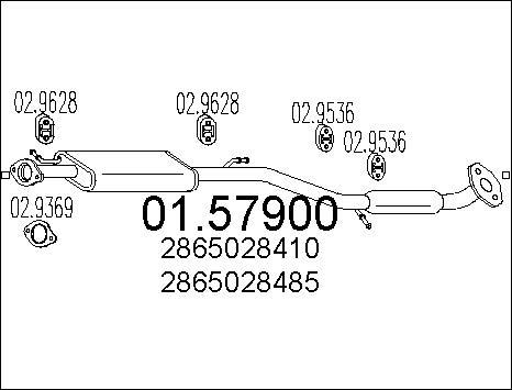 MTS 01.57900 - Середній глушник вихлопних газів autozip.com.ua