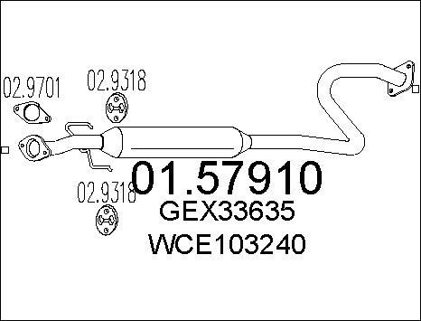 MTS 01.57910 - Середній глушник вихлопних газів autozip.com.ua