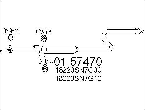MTS 01.57470 - Середній глушник вихлопних газів autozip.com.ua