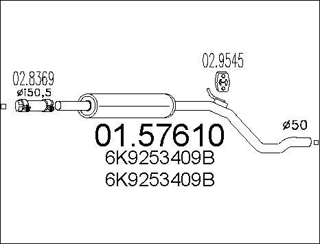 MTS 01.57610 - Середній глушник вихлопних газів autozip.com.ua