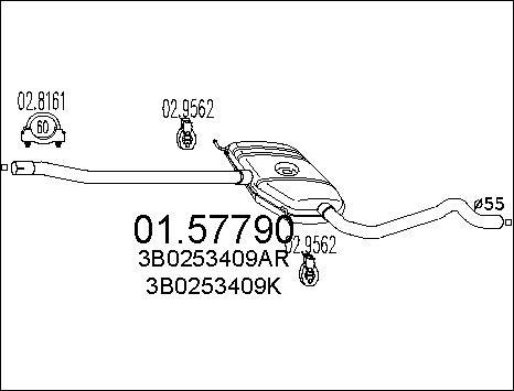 MTS 01.57790 - Середній глушник вихлопних газів autozip.com.ua