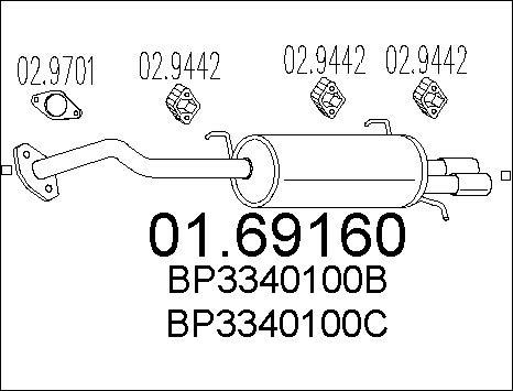 MTS 01.69160 - Глушник вихлопних газів кінцевий autozip.com.ua
