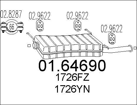 MTS 01.64690 - Глушник вихлопних газів кінцевий autozip.com.ua