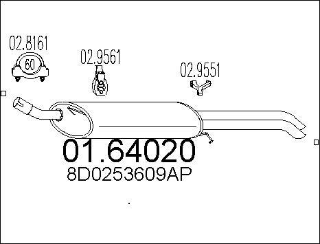 MTS 01.64020 - Глушник вихлопних газів кінцевий autozip.com.ua