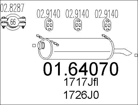 MTS 01.64070 - Глушник вихлопних газів кінцевий autozip.com.ua