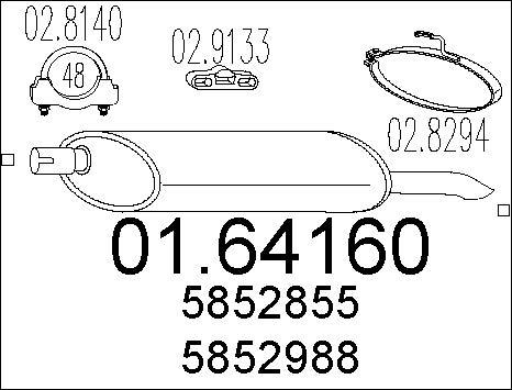 MTS 01.64160 - Глушник вихлопних газів кінцевий autozip.com.ua