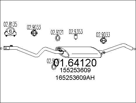 MTS 01.64120 - Глушник вихлопних газів кінцевий autozip.com.ua