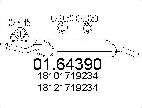 MTS 01.64390 - Глушник вихлопних газів кінцевий autozip.com.ua