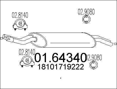 MTS 01.64340 - Глушник вихлопних газів кінцевий autozip.com.ua