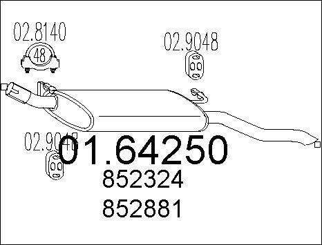 MTS 01.64250 - Глушник вихлопних газів кінцевий autozip.com.ua