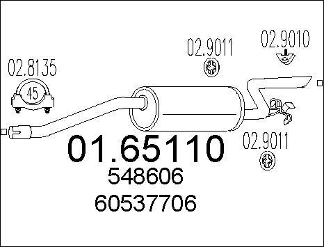 MTS 01.65110 - Глушник вихлопних газів кінцевий autozip.com.ua