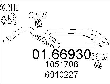 MTS 01.66930 - Глушник вихлопних газів кінцевий autozip.com.ua