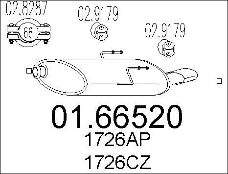 MTS 01.66520 - Глушник вихлопних газів кінцевий autozip.com.ua