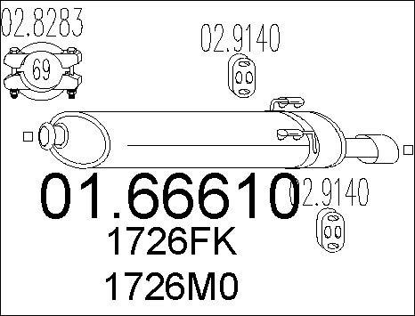 MTS 01.66610 - Глушник вихлопних газів кінцевий autozip.com.ua