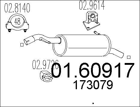 MTS 01.60917 - Глушник вихлопних газів кінцевий autozip.com.ua