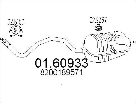 MTS 01.60933 - Глушник вихлопних газів кінцевий autozip.com.ua