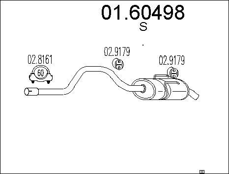 MTS 01.60498 - Глушник вихлопних газів кінцевий autozip.com.ua