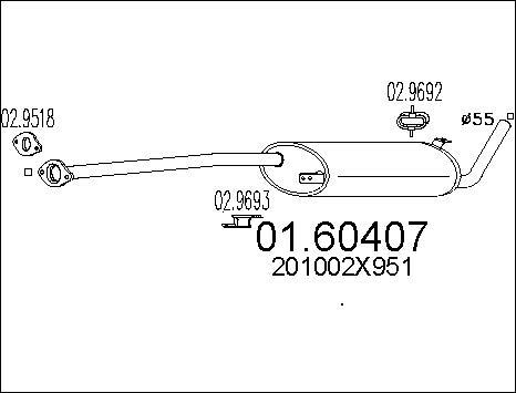 MTS 01.60407 - Глушник вихлопних газів кінцевий autozip.com.ua