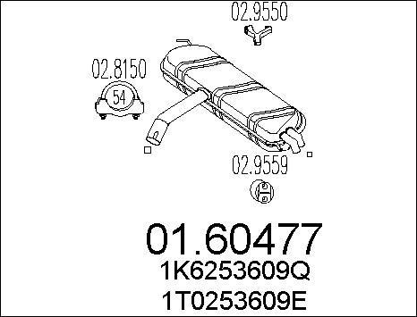 MTS 01.60477 - Глушник вихлопних газів кінцевий autozip.com.ua