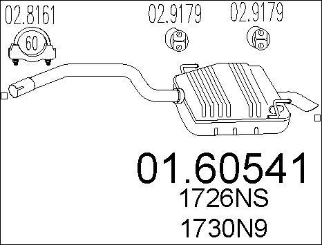 MTS 01.60541 - Глушник вихлопних газів кінцевий autozip.com.ua