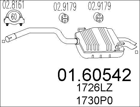 MTS 01.60542 - Глушник вихлопних газів кінцевий autozip.com.ua