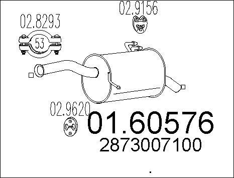 MTS 01.60576 - Глушник вихлопних газів кінцевий autozip.com.ua