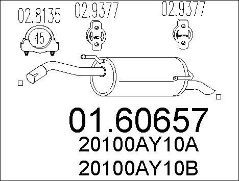 MTS 01.60657 - Глушник вихлопних газів кінцевий autozip.com.ua