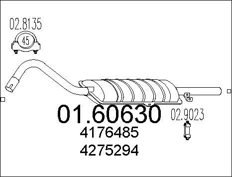 MTS 01.60630 - Глушник вихлопних газів кінцевий autozip.com.ua