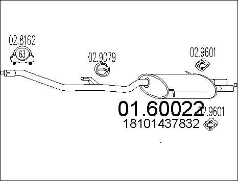 MTS 01.60022 - Глушник вихлопних газів кінцевий autozip.com.ua