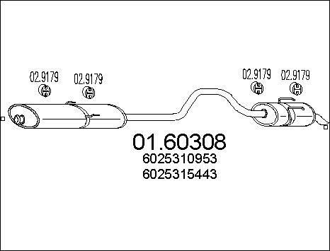 MTS 01.60308 - Глушник вихлопних газів кінцевий autozip.com.ua