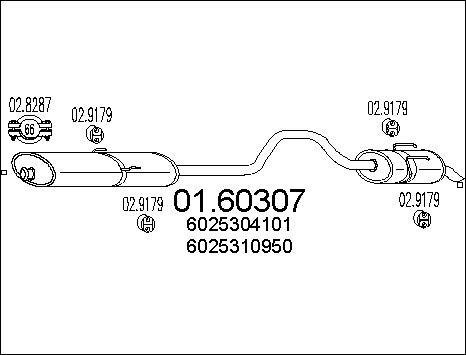 MTS 01.60307 - Глушник вихлопних газів кінцевий autozip.com.ua