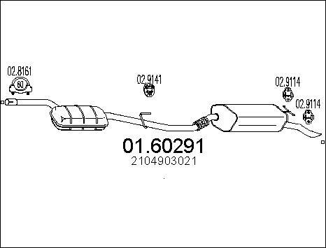 MTS 01.60291 - Глушник вихлопних газів кінцевий autozip.com.ua