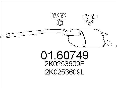 MTS 01.60749 - Глушник вихлопних газів кінцевий autozip.com.ua
