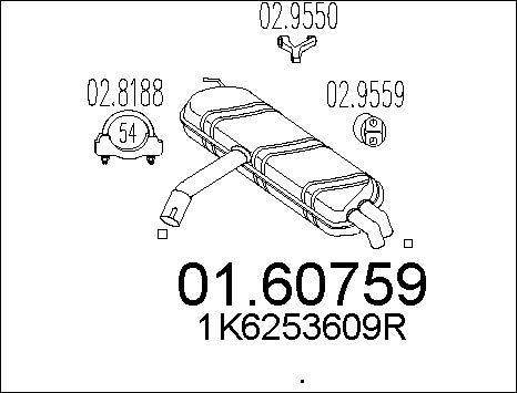 MTS 01.60759 - Глушник вихлопних газів кінцевий autozip.com.ua