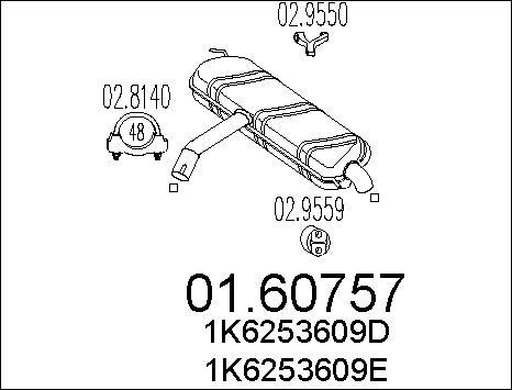 MTS 01.60757 - Глушник вихлопних газів кінцевий autozip.com.ua