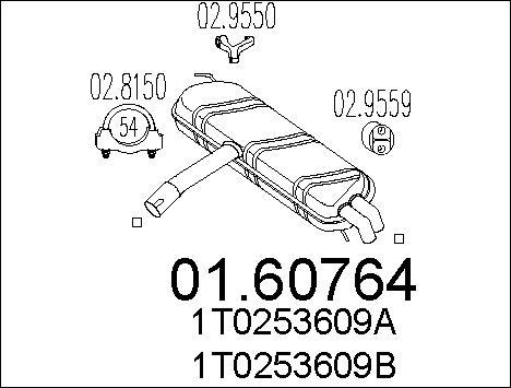 MTS 01.60764 - Глушник вихлопних газів кінцевий autozip.com.ua