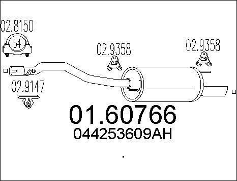 MTS 01.60766 - Глушник вихлопних газів кінцевий autozip.com.ua
