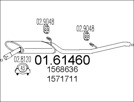 MTS 01.61460 - Глушник вихлопних газів кінцевий autozip.com.ua