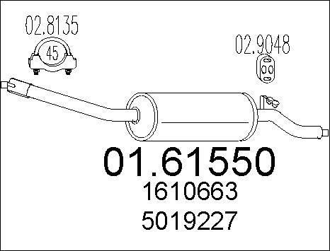MTS 01.61550 - Глушник вихлопних газів кінцевий autozip.com.ua