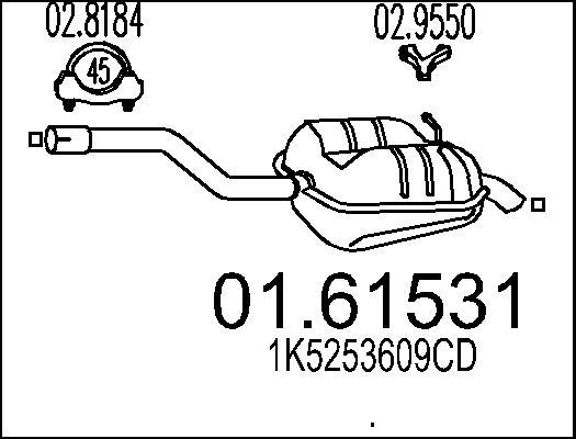 MTS 01.61531 - Глушник вихлопних газів кінцевий autozip.com.ua