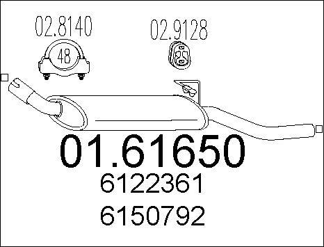 MTS 01.61650 - Глушник вихлопних газів кінцевий autozip.com.ua