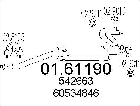 MTS 01.61190 - Глушник вихлопних газів кінцевий autozip.com.ua