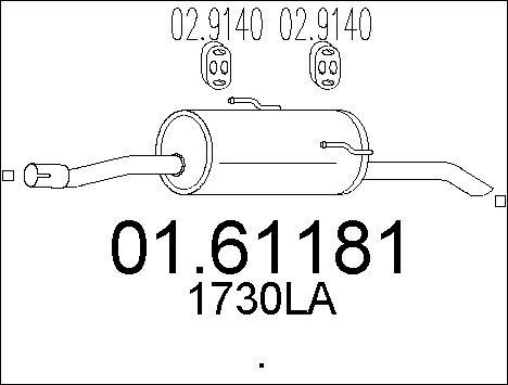 MTS 01.61181 - Глушник вихлопних газів кінцевий autozip.com.ua