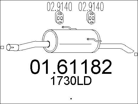 MTS 01.61182 - Глушник вихлопних газів кінцевий autozip.com.ua