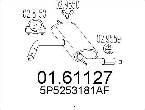 MTS 01.61127 - Глушник вихлопних газів кінцевий autozip.com.ua
