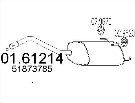 MTS 01.61214 - Глушник вихлопних газів кінцевий autozip.com.ua