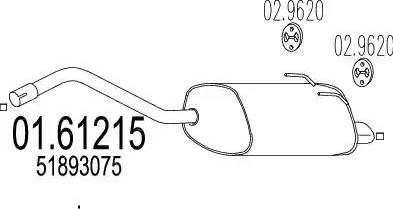 MTS 01.61215 - Глушник вихлопних газів кінцевий autozip.com.ua