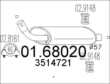 MTS 01.68020 - Глушник вихлопних газів кінцевий autozip.com.ua