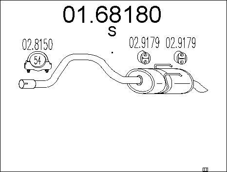 MTS 01.68180 - Глушник вихлопних газів кінцевий autozip.com.ua